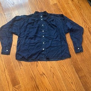 Small Navy Blue Women’s Blouse Button Up New with Tags